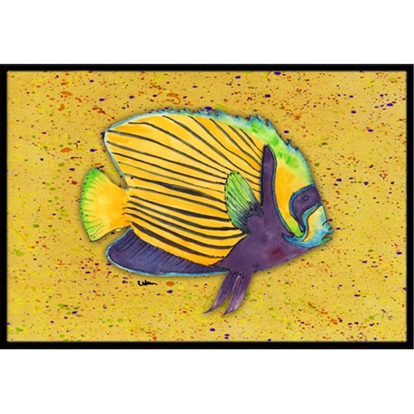 Jensendistributionservices 18 x 27 In. Tropical Fish on Mustard Indoor or Outdoor Mat MI2554171 - main
